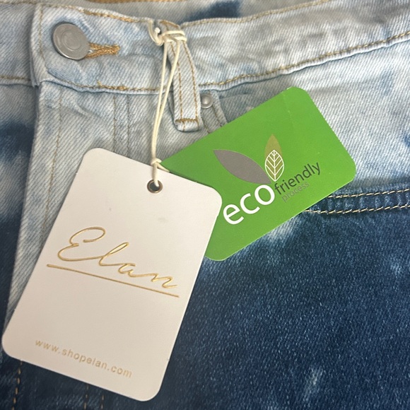 Elan Tie Dye High Rise Straight Leg Cropped Jeans Women's Medium button fly NWT - Picture 5 of 9